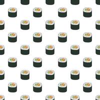 Seamless pattern with sushi roll for decorative print, wrapping paper, menu, wallpaper and fabric vector