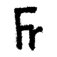 Hand drawn french franc currency symbol. Brush stroke doodle. Single element for design vector