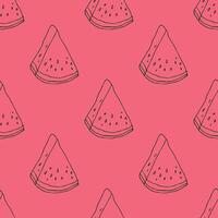 Seamless pattern with watermelon doodle for decorative print, wrapping paper, greeting cards, wallpaper and fabric vector
