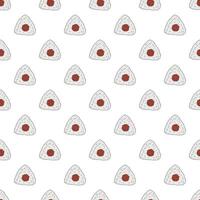 Seamless pattern with onigiri for decorative print, wrapping paper, menu, wallpaper and fabric vector