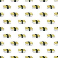 Seamless pattern with sushi for decorative print, wrapping paper, menu, wallpaper and fabric vector