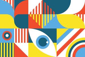 Geometric abstract perfect for design with eyes shape vector