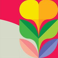Abstract flower background in geometric vector
