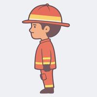 Art and Illustration of fireman in simple line perfect for design vector