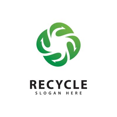 Recycle logo icon . Green Recycling illustration symbol, rotation arrow icon