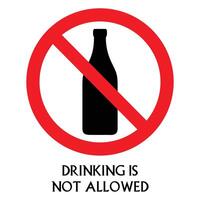 No Drinking Allowed, Clear Sign Design vector