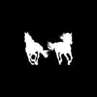 Pair Horse Silhouette, flat style, can use for Logo Gram, Art Illustration, Emblem, Pictogram, Apps, Website or Graphic Design Element vector