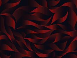Curly waves tracery, black and red gradient curved petals pattern. Seamless background. Leaf texture wallpapers for printing on paper or fabric vector