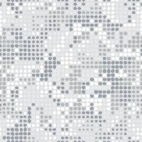 Digital white monochrome background. Seamless Halftone dots camouflage pattern for your design. Camo texture in polka dots. vector
