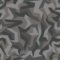 Geometric camouflage seamless pattern. Abstract modern camo, black and white modern military texture background vector