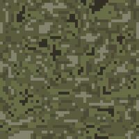 Pixel camouflage seamless pattern. Printing on cloth, textile, wallpaper, paper, wrapper. Green color camo, background in military style. vector