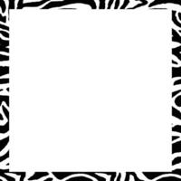 Blank Photo Frame. Zebra pattern. Stylish stripes frame. For the cover design background vector