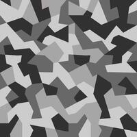 Camouflage seamless urban pattern. Military geometric camo texture. Army wallpaper. Print on fabric on textiles. Black and gray monochrome background vector