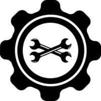 type logo with gear and also wrench and also circle,template vector