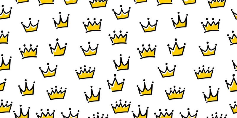 Seamless pattern with crowns on white background