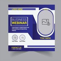 Set of social media post template for Business Webinar ,and social media Marketing Webinar, and seminars with minimalist background.conference, banner vector