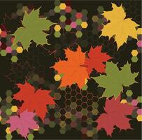 Autumn leaves repeat pattern vector