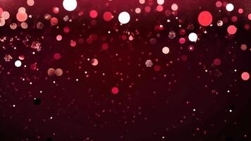 Festive animation of red bokeh lights floating on dark background, creating warm and celebratory atmosphere. Holiday themes, Valentine's Day, romantic branding, and seasonal greetings video