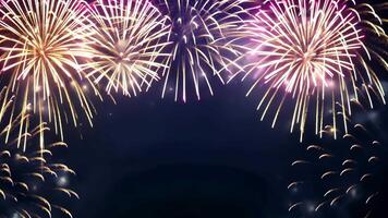 Dynamic New Year celebration with fireworks. Spirit of holiday season. ideal for New Year greetings, event promotions, festive branding, and social media content. video