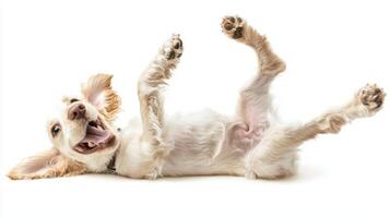 Happy Young Cocker Spaniel Playing Joyfully photo
