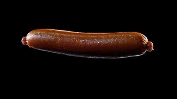 Isolated Hot Dog on Black Background photo