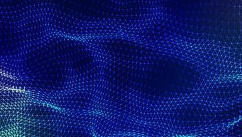 Abstract geometric big data mesh pattern in blue hues with a geometric grid. Abstract digital futuristic wireframe background. vector