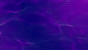 Dark purple gradient background. Big data technology background wave. vector