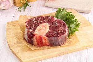 Raw beef ossobuco for roast photo