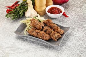 Beef kebab minced meat with onion photo
