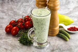 Fresh dietary detox cucumber smoothie photo