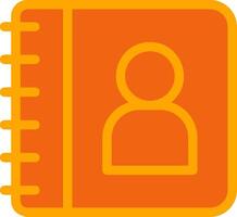 Contact Book Orange Filled Icon vector