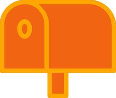 Mailbox Orange Filled Icon vector
