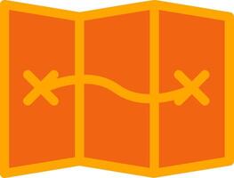 Map Orange Filled Icon vector