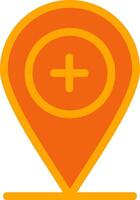 Add Location Orange Filled Icon vector