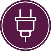 Plug Line Circle Icon vector