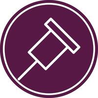 Push Pin Line Circle Icon vector