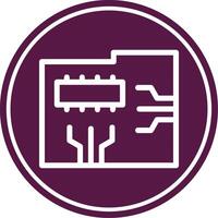 Pcb Board Line Circle Icon vector