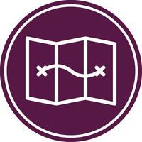 Map Line Circle Icon vector