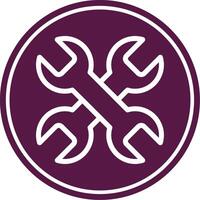 Wrench Line Circle Icon vector
