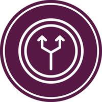 Junction Line Circle Icon vector