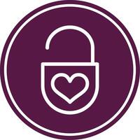 Pad Lock Line Circle Icon vector