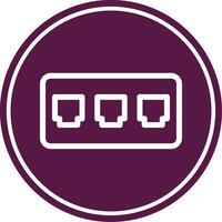 Fuse Box Line Circle Icon vector