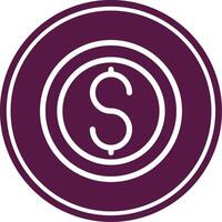 Coin Line Circle Icon vector