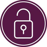Open Lock Line Circle Icon vector