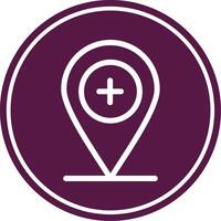 Add Location Line Circle Icon vector