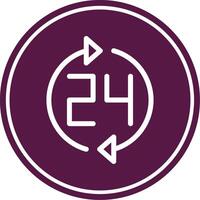 Hours Line Circle Icon vector