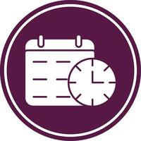 Deadline Glyph Circle Icon vector