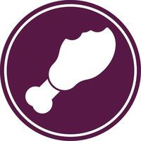 Chicken Leg Glyph Circle Icon vector