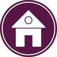 3Home Glyph Circle Icon vector