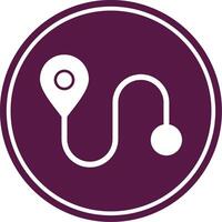 Route Glyph Circle Icon vector